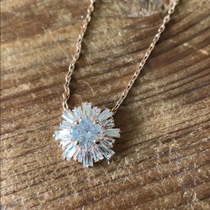 Swarovski rose gold necklace in original box!